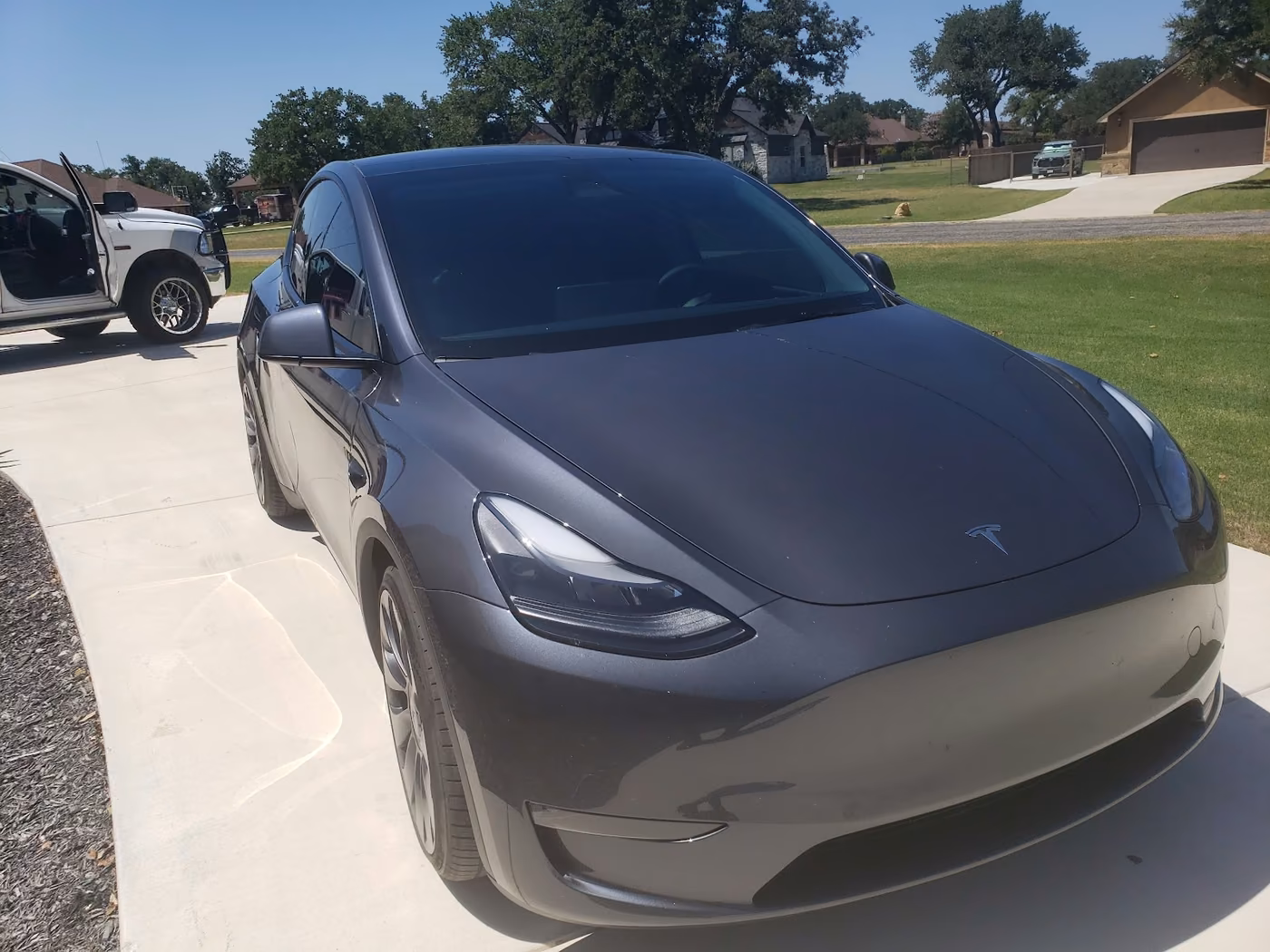 Window tint on gray Tesla Model Y - San Antonio