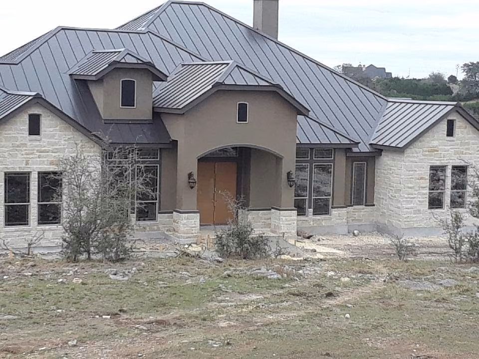 Stone home with residential window film
